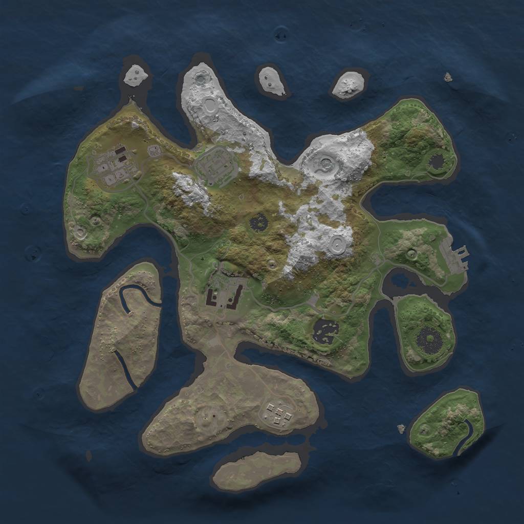 Rust Map: Procedural Map, Size: 3000, Seed: 143, 9 Monuments