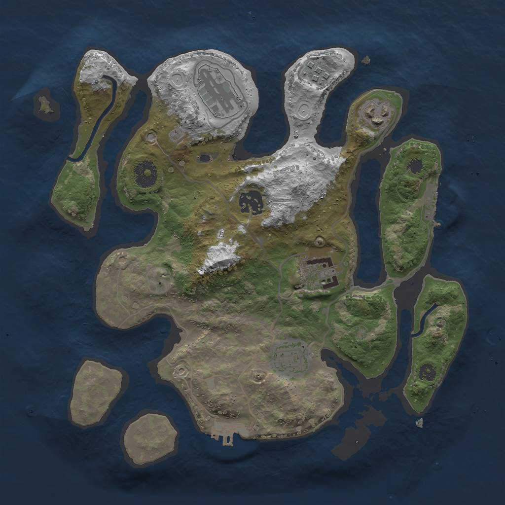 Rust Map: Procedural Map, Size: 3000, Seed: 137828, 10 Monuments