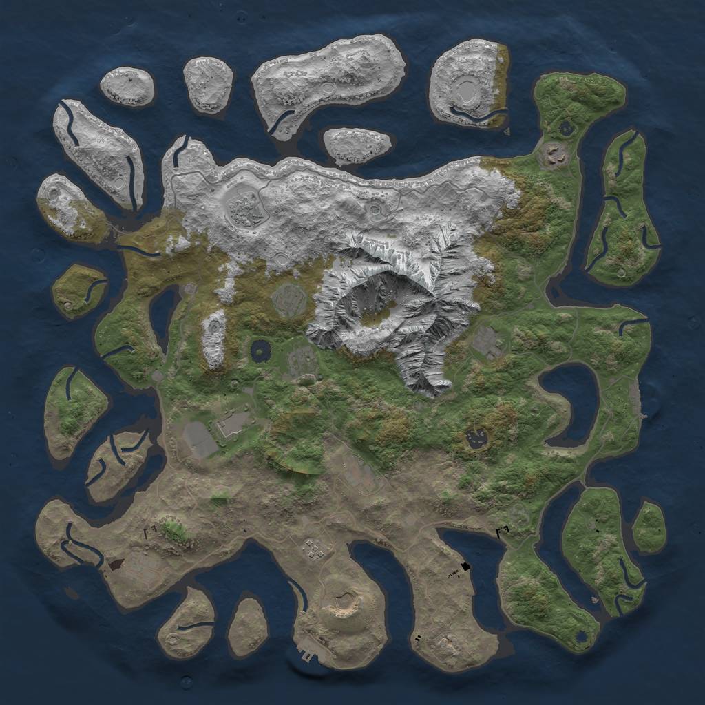 Rust Map: Procedural Map, Size: 5000, Seed: 508, 16 Monuments
