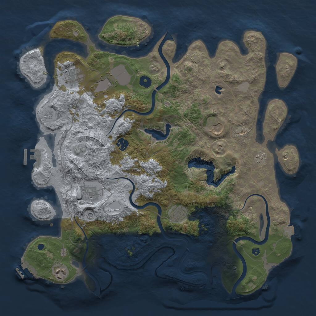 Rust Map: Procedural Map, Size: 4000, Seed: 959947, 14 Monuments