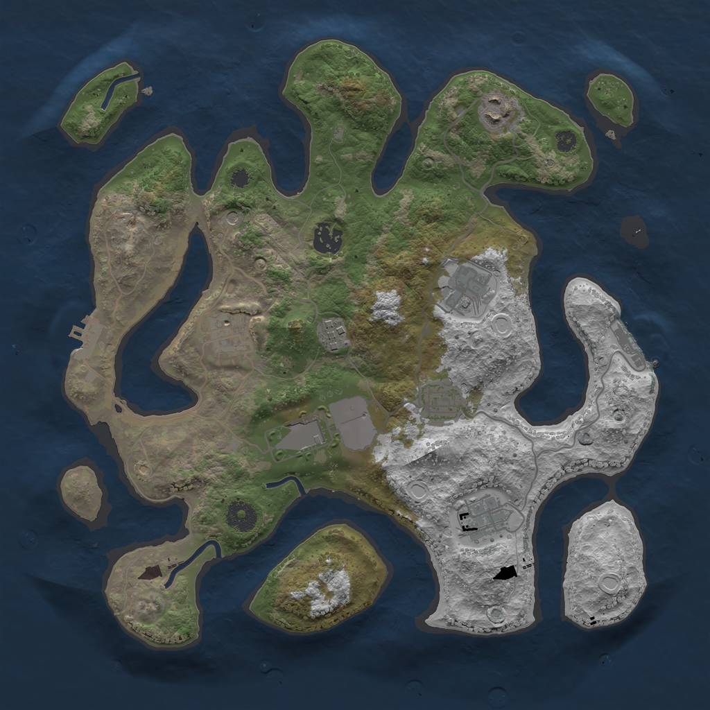 Rust Map: Procedural Map, Size: 3500, Seed: 415, 13 Monuments