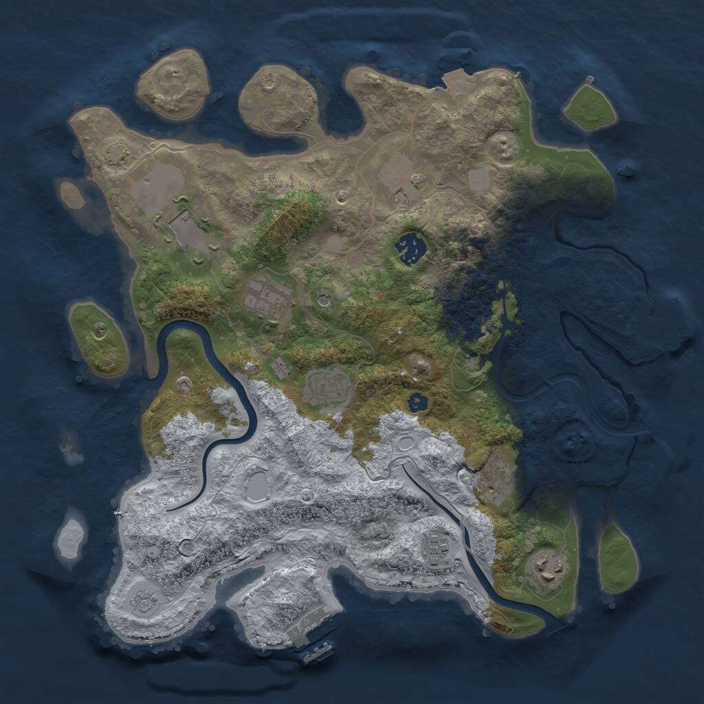 Rust Map: Procedural Map, Size: 3500, Seed: 7467617, 14 Monuments