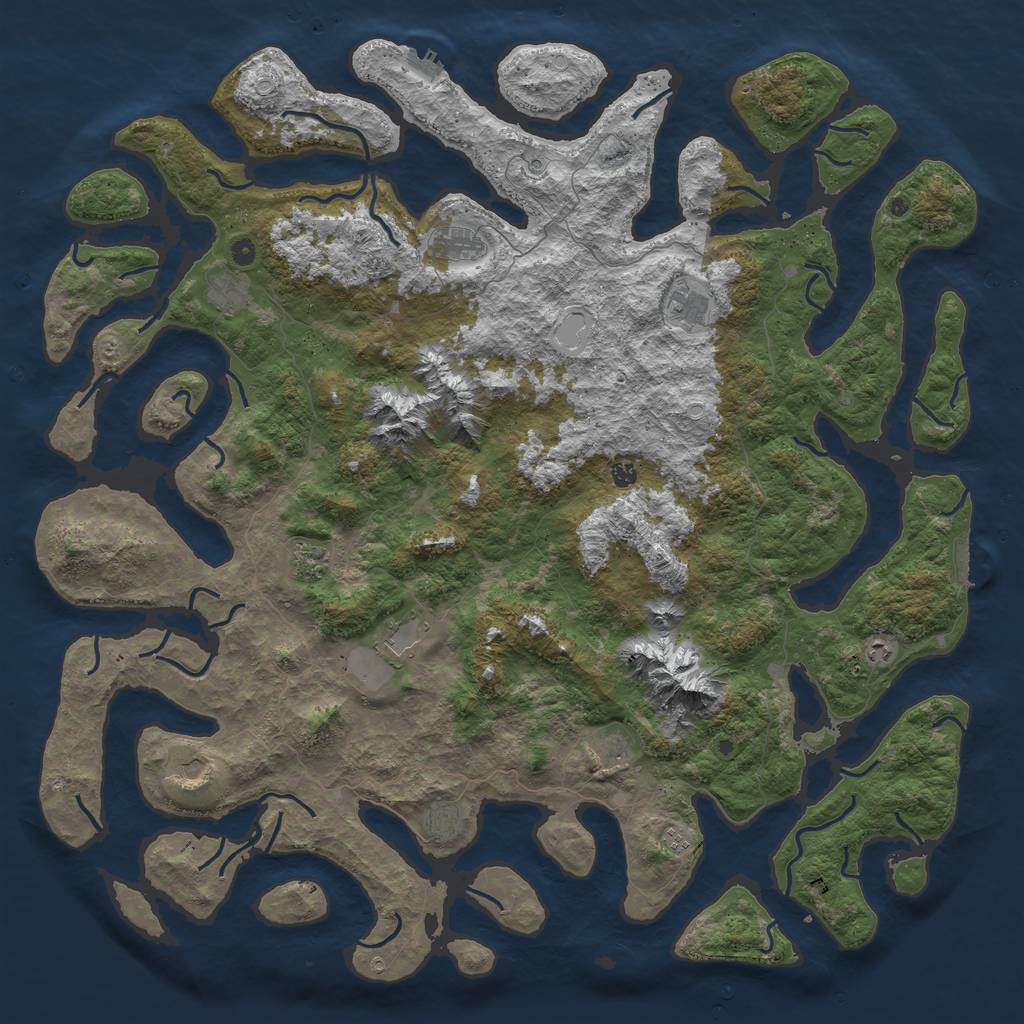 Rust Map: Procedural Map, Size: 6000, Seed: 984134964, 16 Monuments