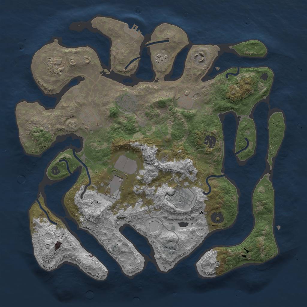 Rust Map: Procedural Map, Size: 3700, Seed: 26490422, 13 Monuments