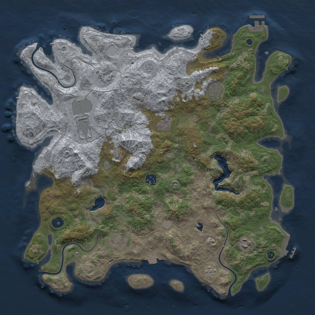 Rust Map: Procedural Map, Size: 4200, Seed: 8052021, 14 Monuments