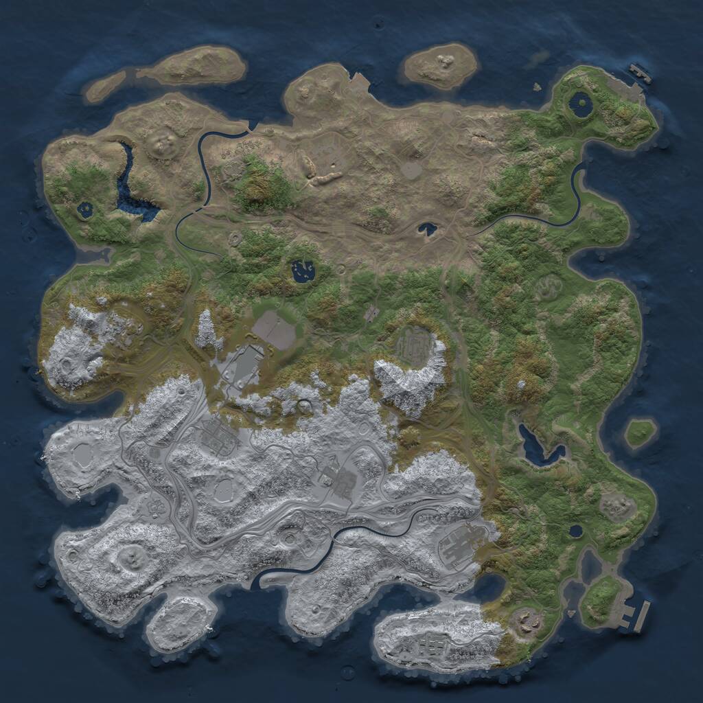 Rust Map: Procedural Map, Size: 4400, Seed: 5387475, 16 Monuments