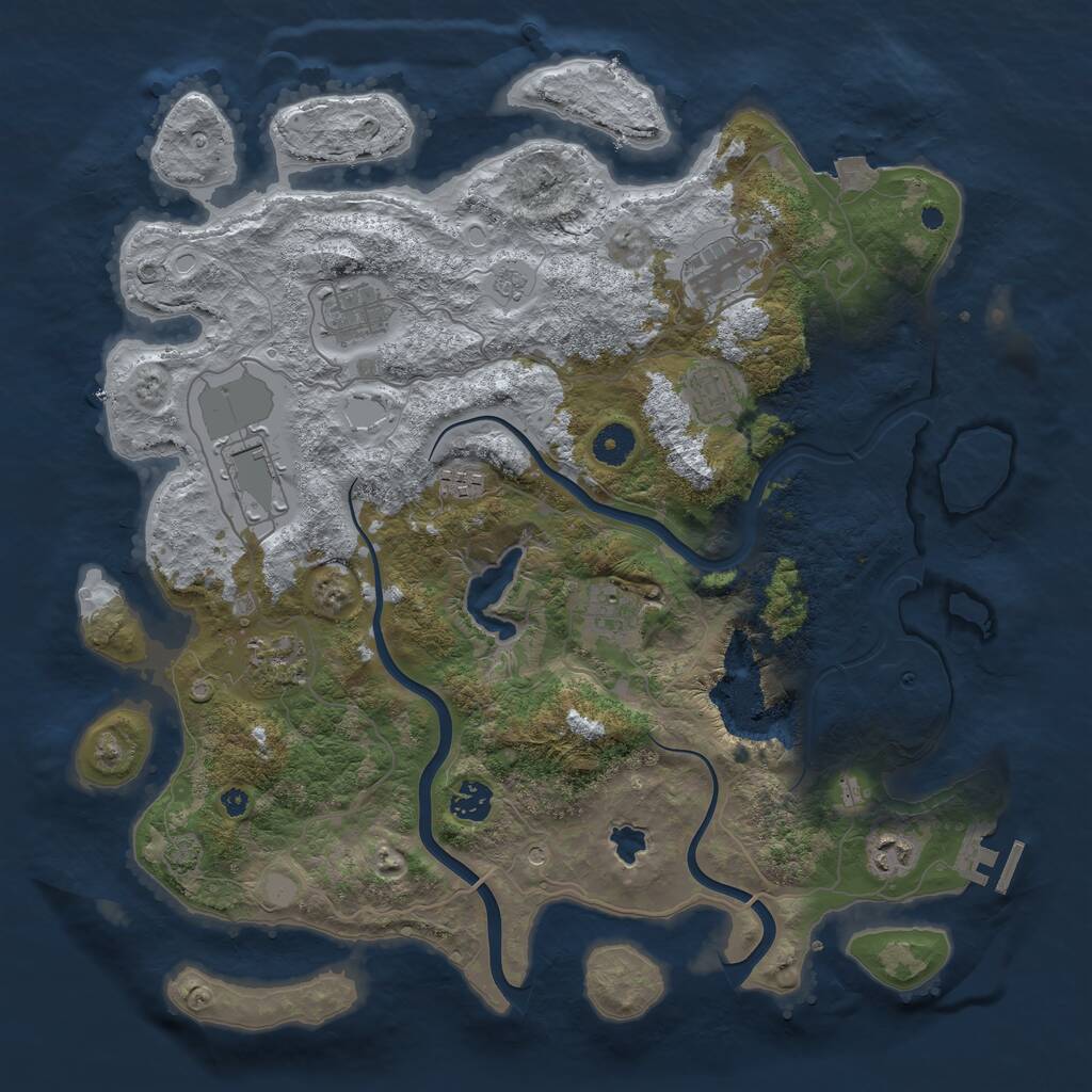 Rust Map: Procedural Map, Size: 4000, Seed: 992194865, 14 Monuments