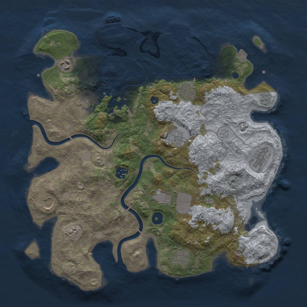 Rust Map: Procedural Map, Size: 3850, Seed: 872172727, 16 Monuments