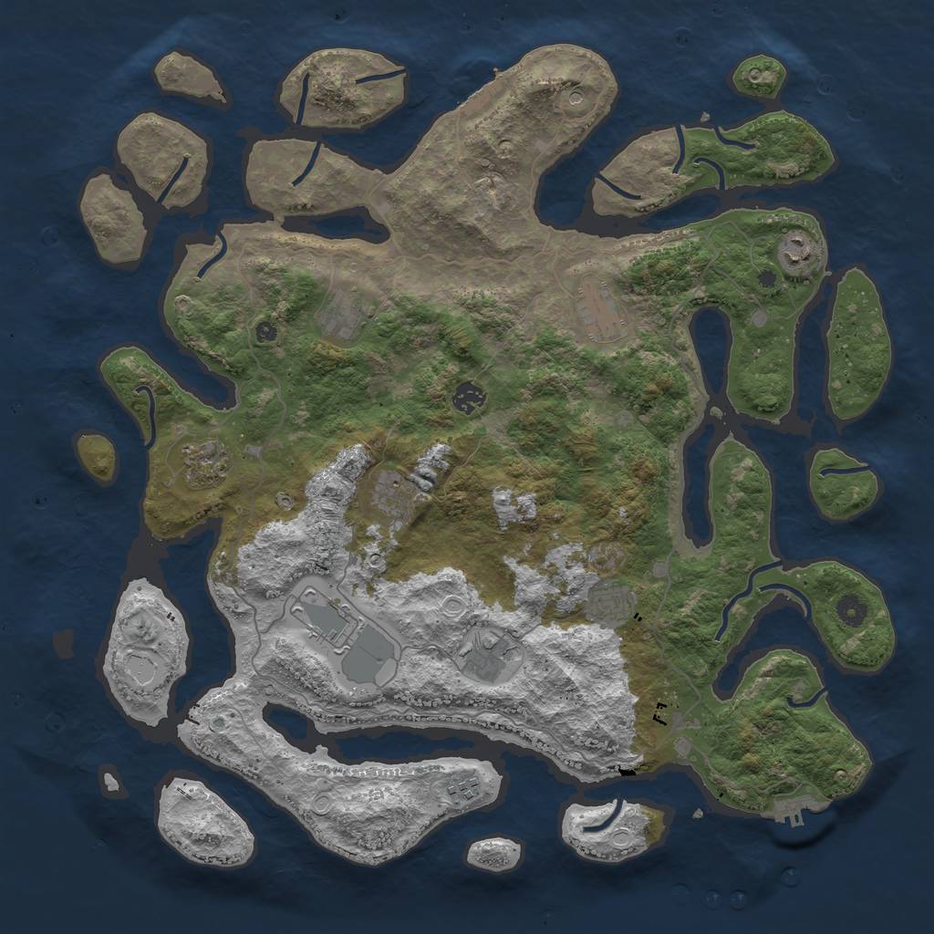 Rust Map: Procedural Map, Size: 4500, Seed: 376242234, 15 Monuments