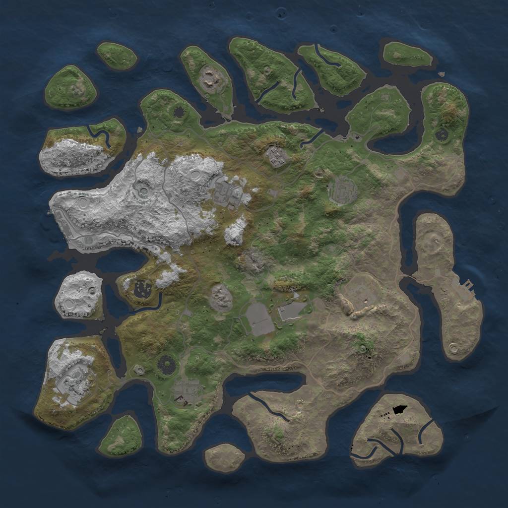 Rust Map: Procedural Map, Size: 4100, Seed: 2003980679, 14 Monuments