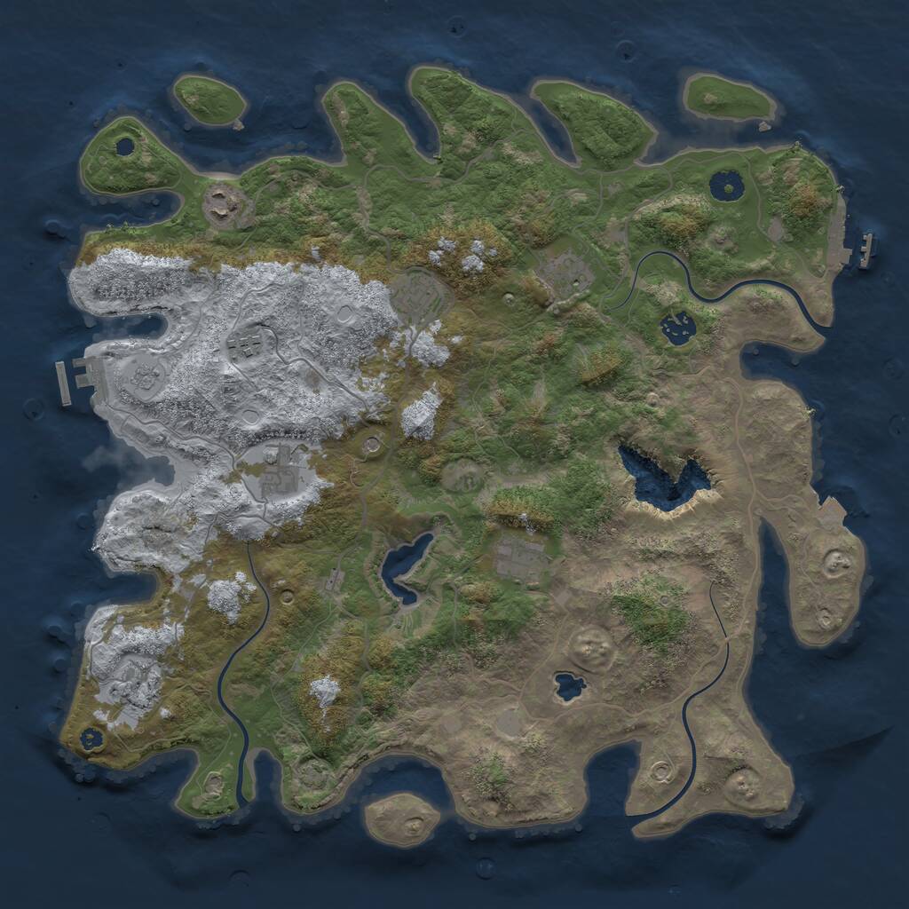 Rust Map: Procedural Map, Size: 4100, Seed: 2003980679, 14 Monuments