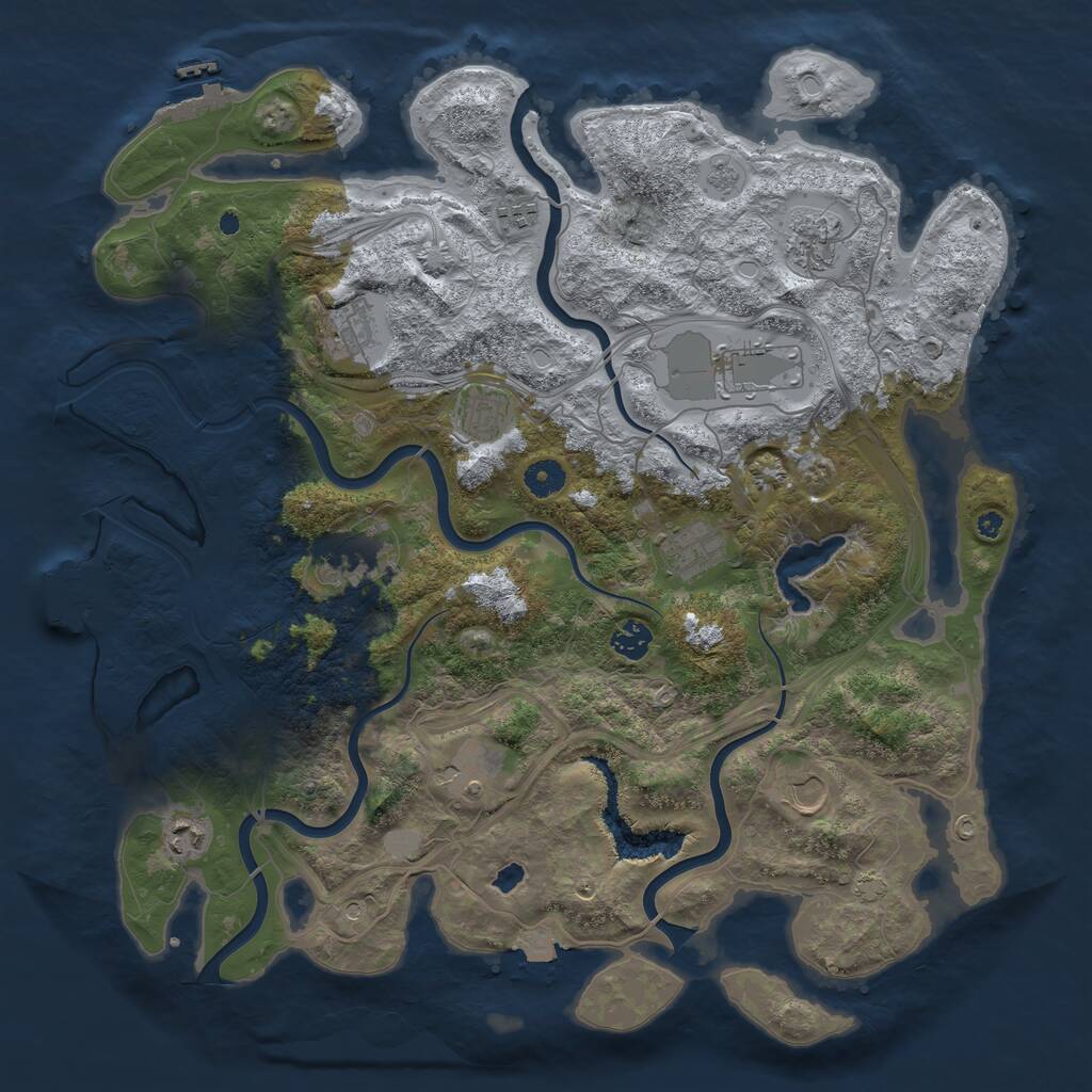 Rust Map: Procedural Map, Size: 4250, Seed: 1878558413, 17 Monuments