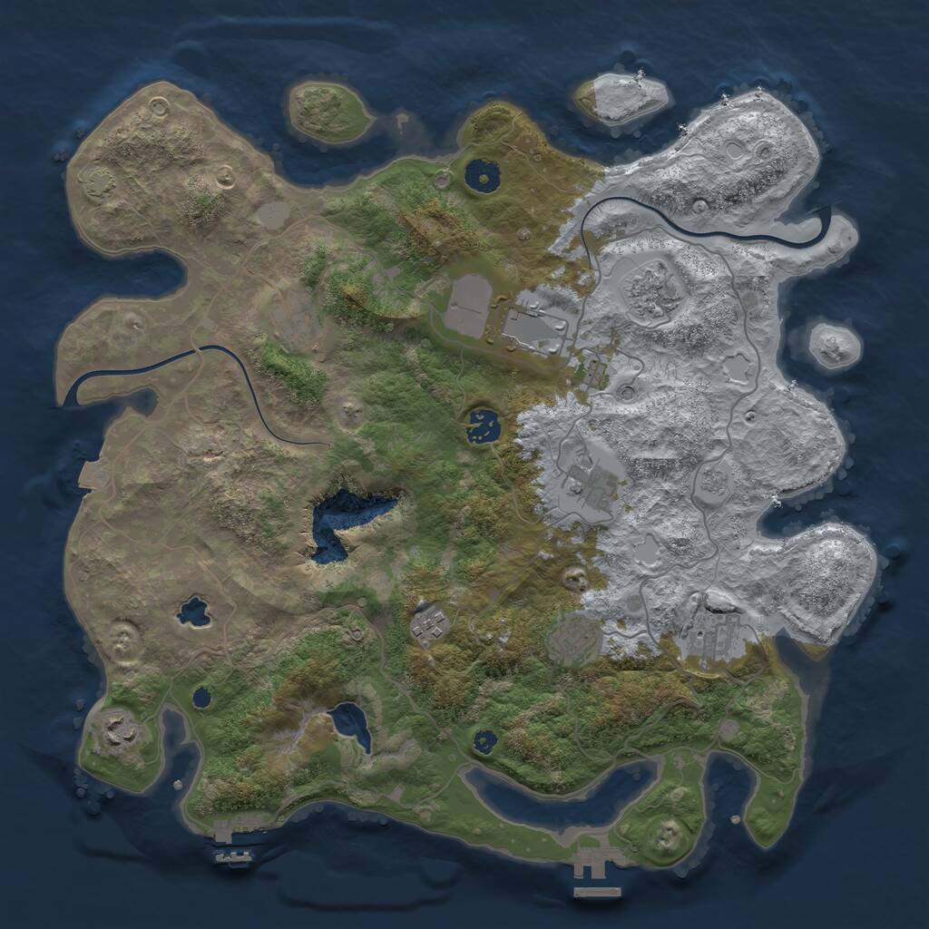 Rust Map: Procedural Map, Size: 4000, Seed: 762501769, 15 Monuments