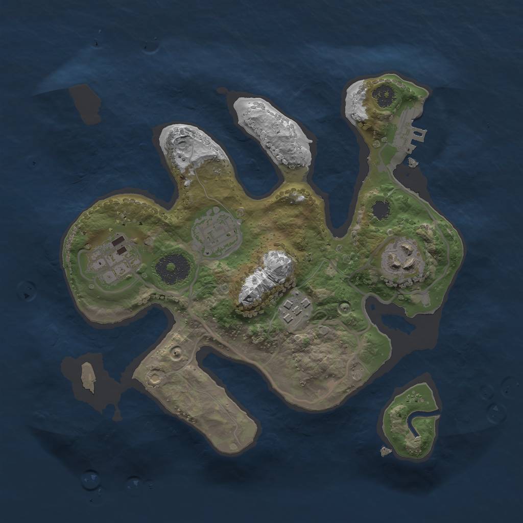 Rust Map: Procedural Map, Size: 2501, Seed: 1234, 7 Monuments