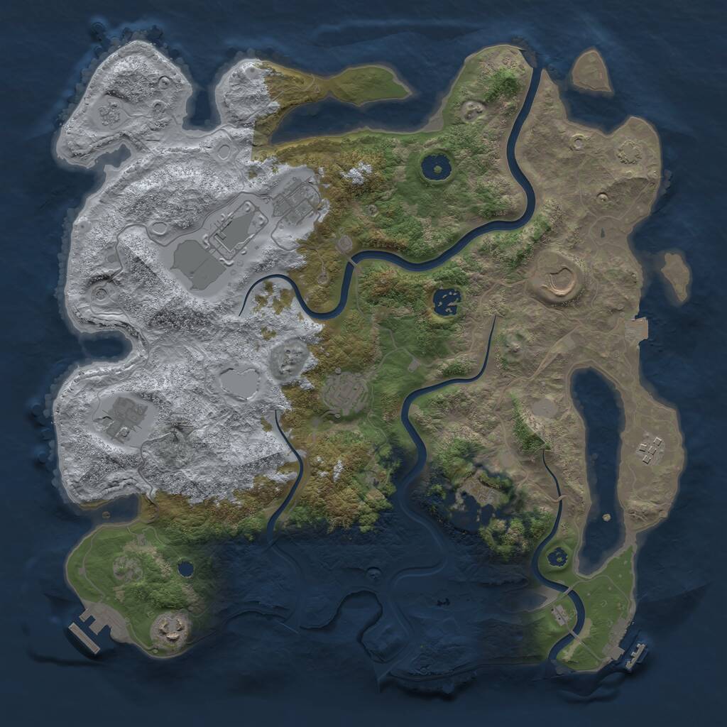 Rust Map: Procedural Map, Size: 3850, Seed: 865908268, 15 Monuments
