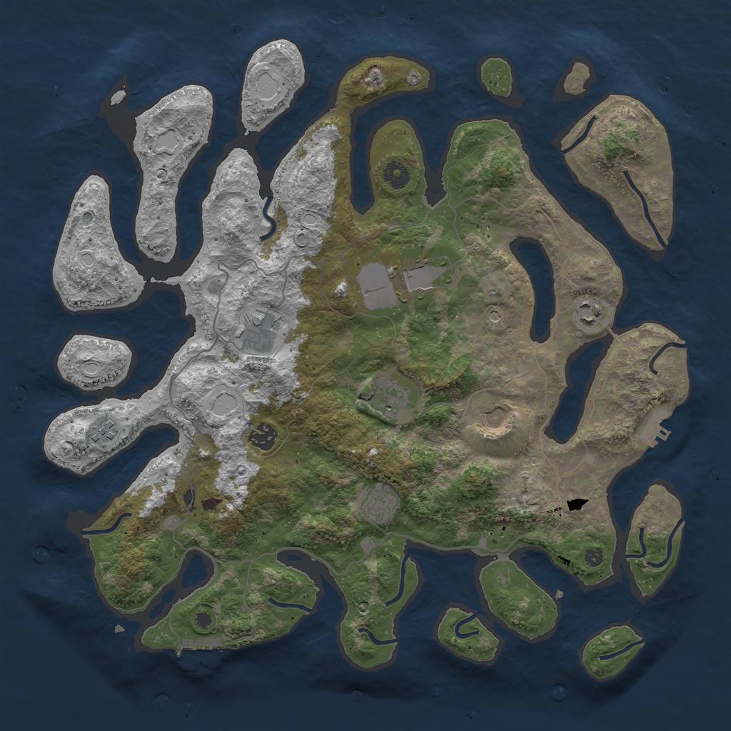 Rust Map: Procedural Map, Size: 4100, Seed: 2662, 13 Monuments