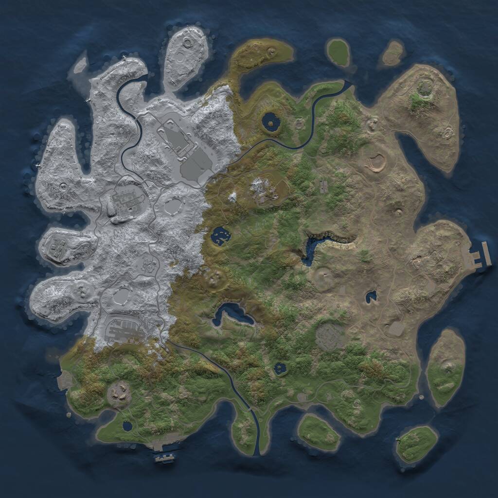 Rust Map: Procedural Map, Size: 4100, Seed: 2662, 14 Monuments