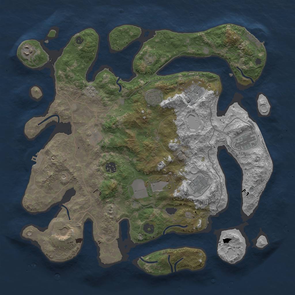 Rust Map: Procedural Map, Size: 4000, Seed: 307243018, 15 Monuments