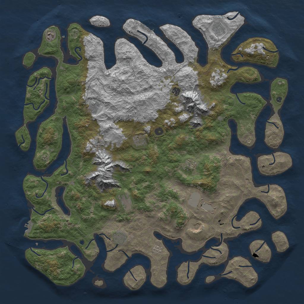 Rust Map: Procedural Map, Size: 5555, Seed: 5554202, 16 Monuments