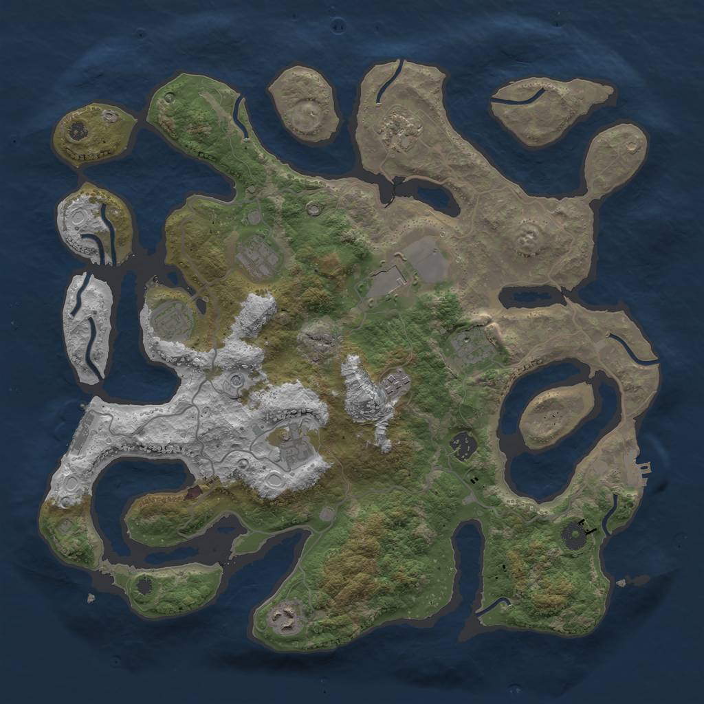 Rust Map: Procedural Map, Size: 4000, Seed: 2060825747, 14 Monuments