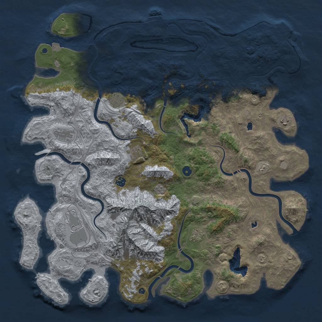 Rust Map: Procedural Map, Size: 5050, Seed: 1924359698, 14 Monuments