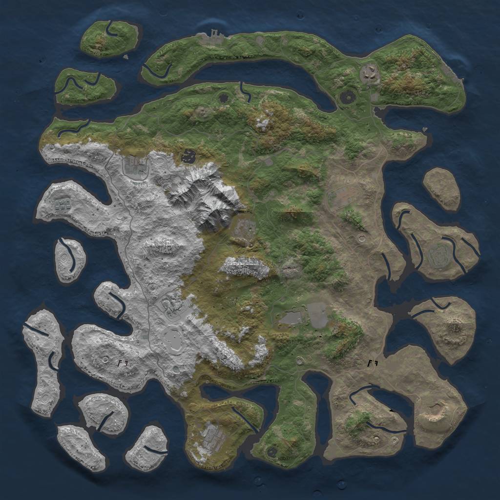 Rust Map: Procedural Map, Size: 5050, Seed: 1924359698, 16 Monuments