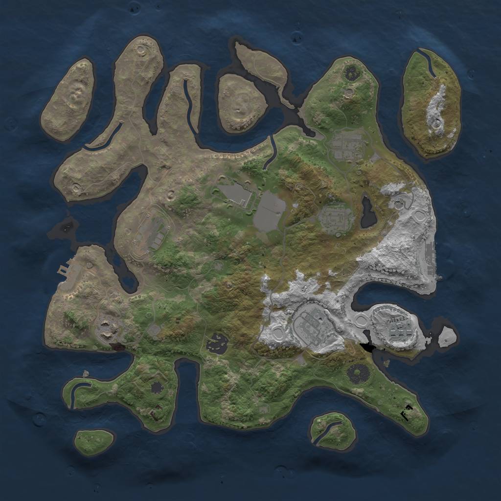 Rust Map: Procedural Map, Size: 3500, Seed: 1190, 13 Monuments