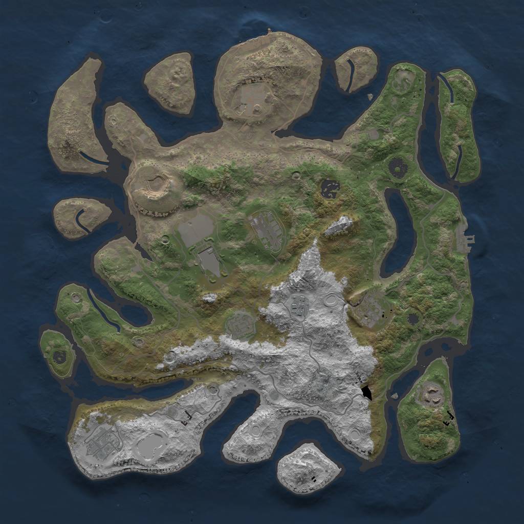 Rust Map: Procedural Map, Size: 4000, Seed: 2828520, 15 Monuments