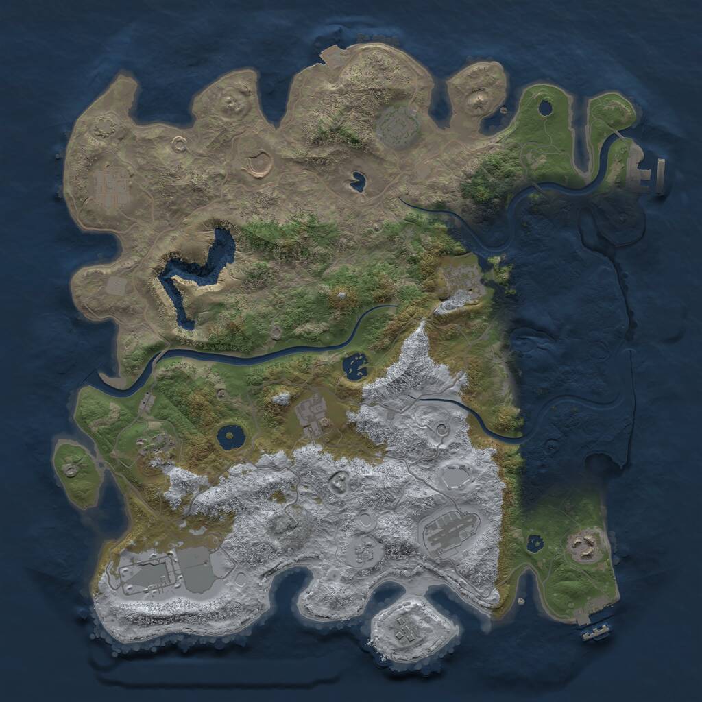 Rust Map: Procedural Map, Size: 4000, Seed: 2828520, 17 Monuments