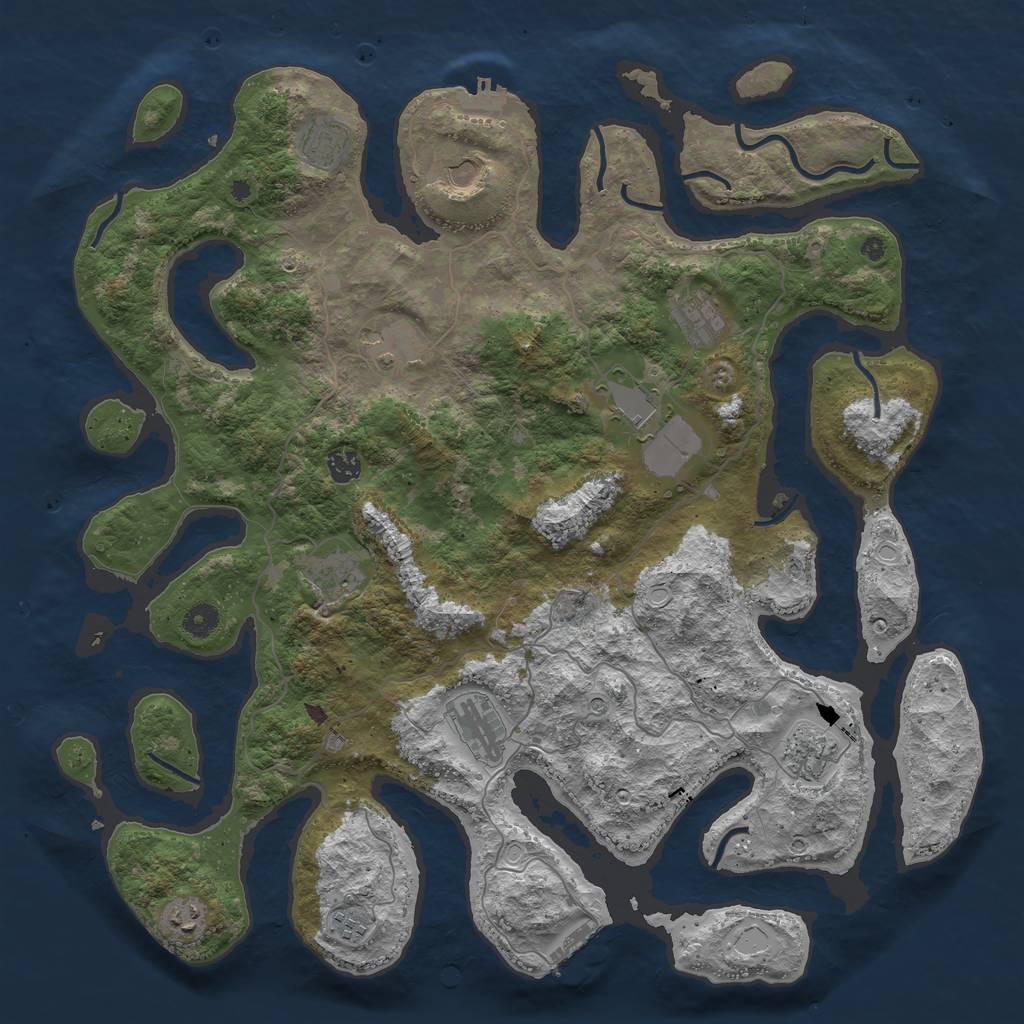 Rust Map: Procedural Map, Size: 4500, Seed: 2081005189, 16 Monuments