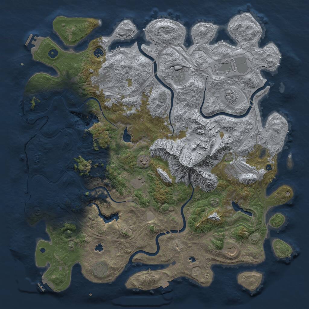 Rust Map: Procedural Map, Size: 5000, Seed: 8502, 17 Monuments