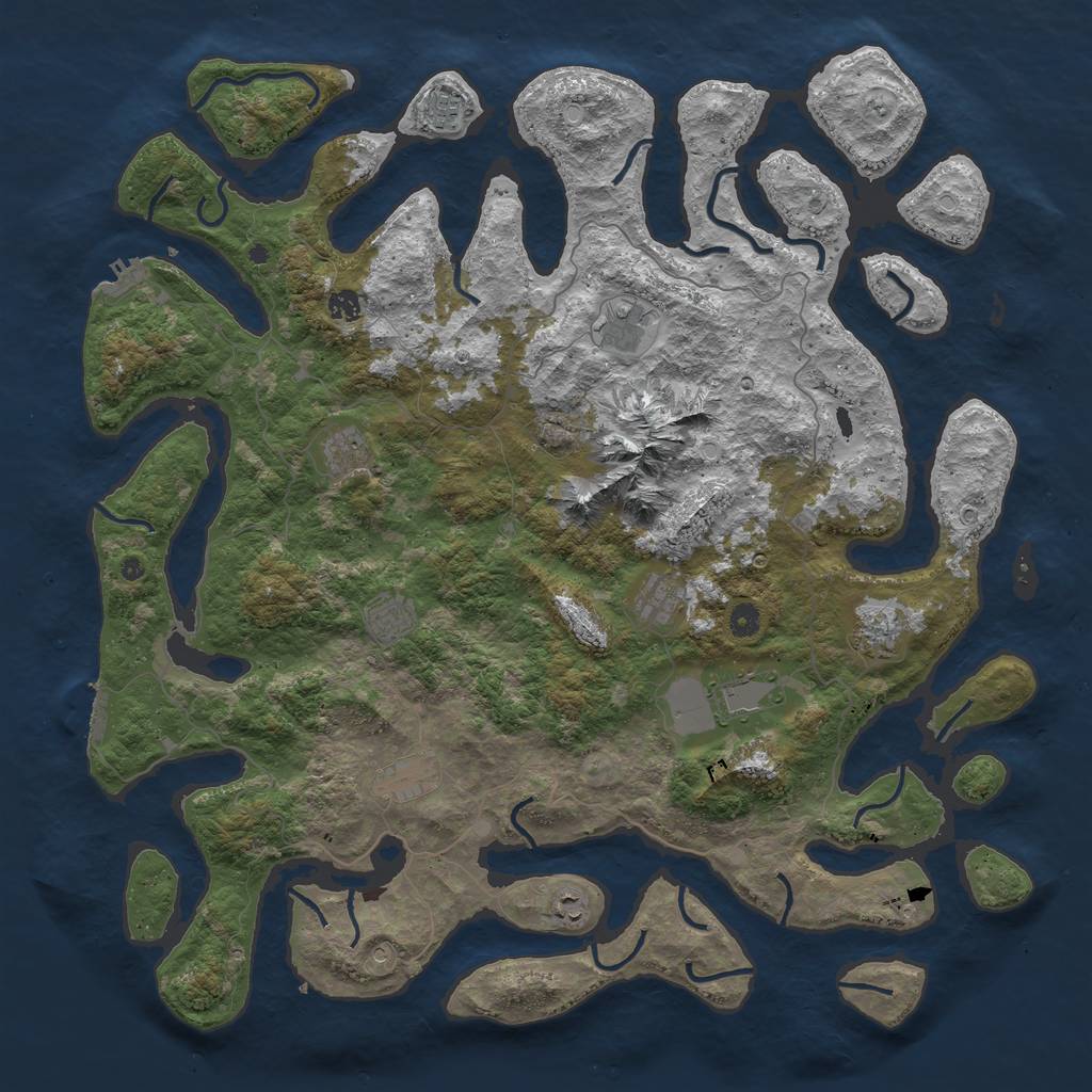 Rust Map: Procedural Map, Size: 5000, Seed: 8502, 15 Monuments