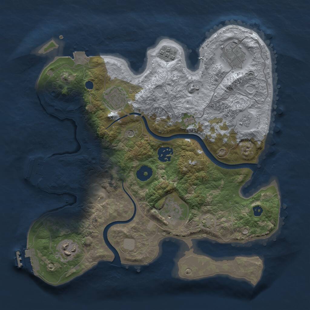 Rust Map: Procedural Map, Size: 3000, Seed: 704302, 12 Monuments