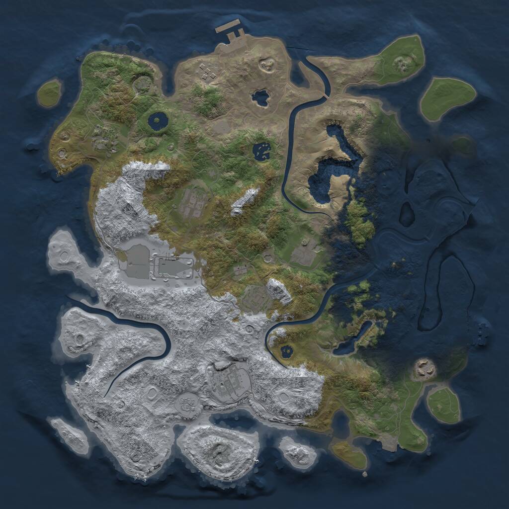 Rust Map: Procedural Map, Size: 4000, Seed: 807223237, 15 Monuments
