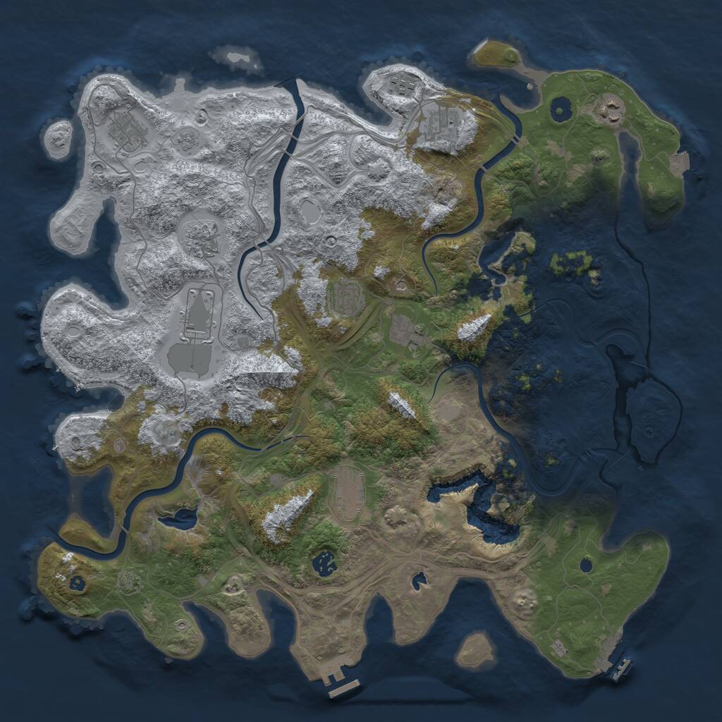 Rust Map: Procedural Map, Size: 4500, Seed: 667086432, 16 Monuments