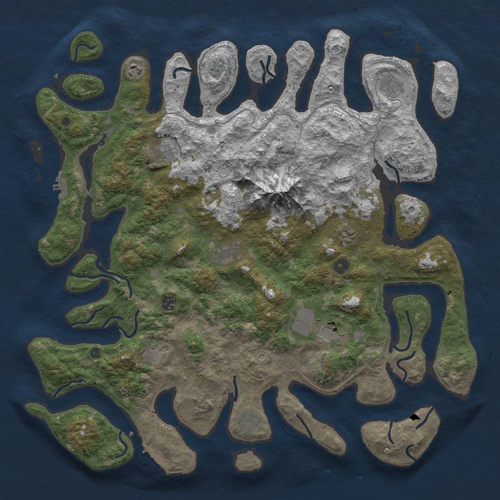 Rust Map: Procedural Map, Size: 5000, Seed: 1574379679, 15 Monuments