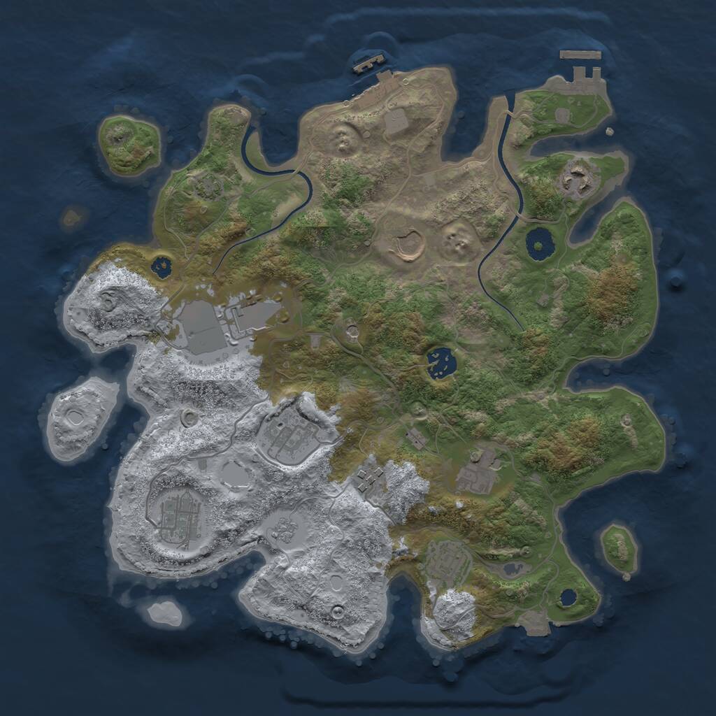 Rust Map: Procedural Map, Size: 3500, Seed: 59023546, 15 Monuments