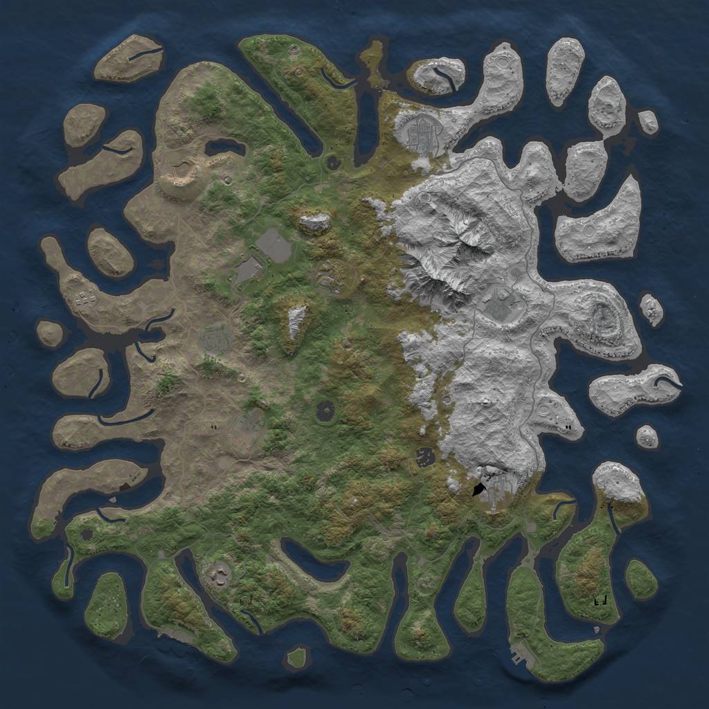 Rust Map: Procedural Map, Size: 5300, Seed: 255, 16 Monuments