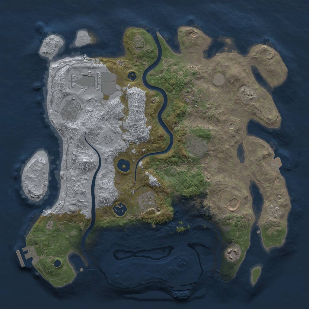 Rust Map: Procedural Map, Size: 3600, Seed: 772, 15 Monuments