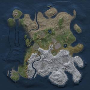 Thumbnail Rust Map: Procedural Map, Size: 3500, Seed: 1068904053, 15 Monuments