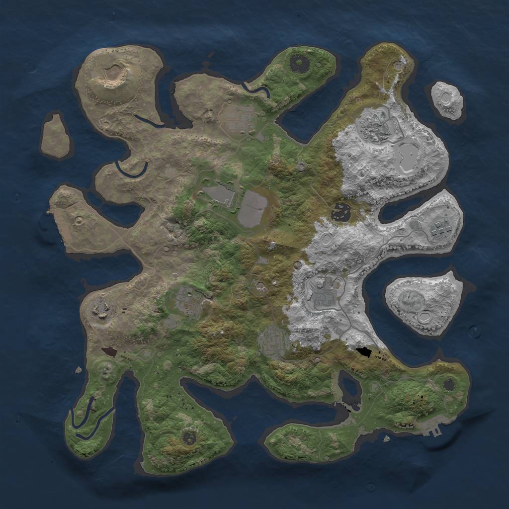 Rust Map: Procedural Map, Size: 3800, Seed: 45926709, 15 Monuments