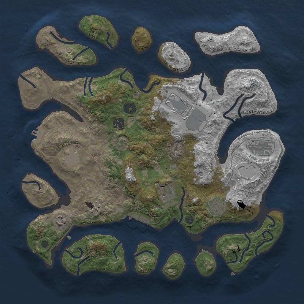 Rust Map: Procedural Map, Size: 3750, Seed: 20210805, 13 Monuments