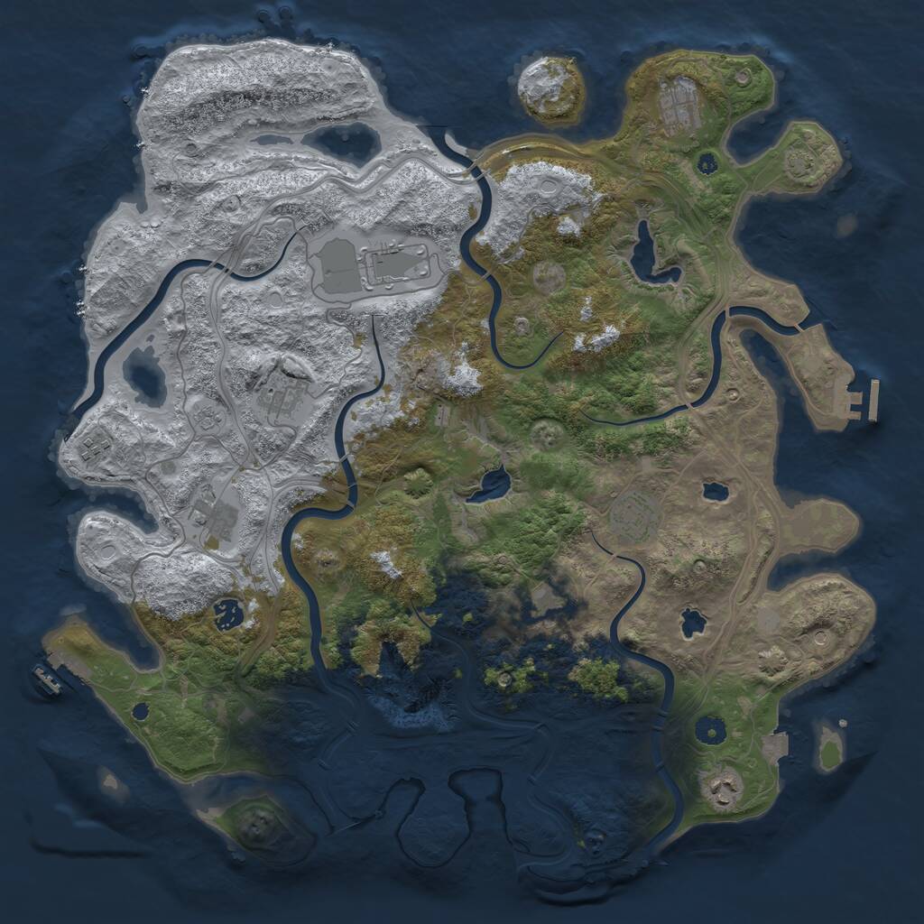 Rust Map: Procedural Map, Size: 4500, Seed: 697699990, 15 Monuments