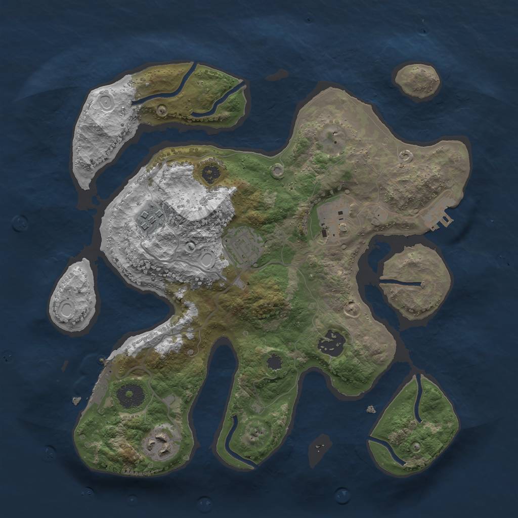 Rust Map: Procedural Map, Size: 3000, Seed: 1455472, 9 Monuments