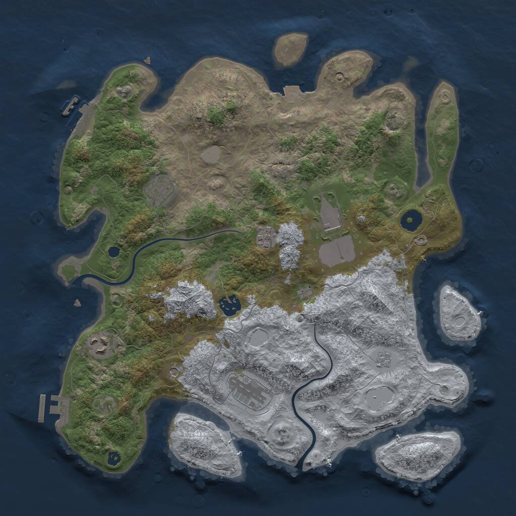 Rust Map: Procedural Map, Size: 3700, Seed: 14567, 12 Monuments