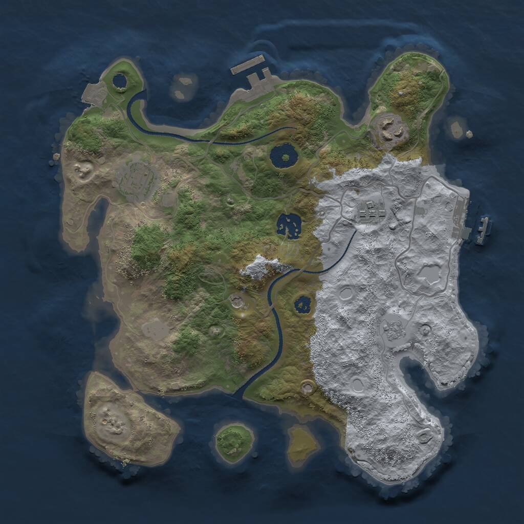 Rust Map: Procedural Map, Size: 3000, Seed: 788722288, 9 Monuments