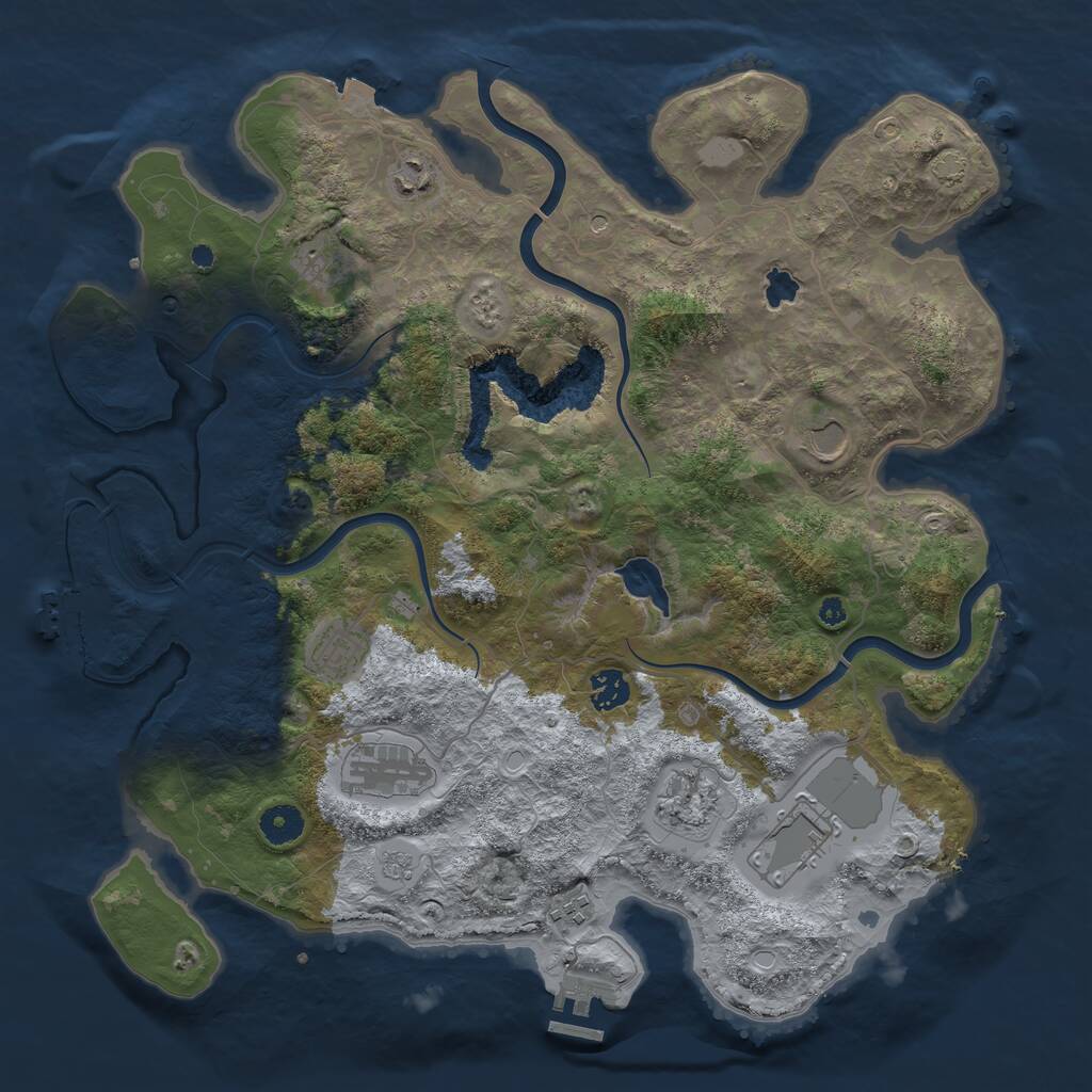 Rust Map: Procedural Map, Size: 4000, Seed: 854249962, 15 Monuments