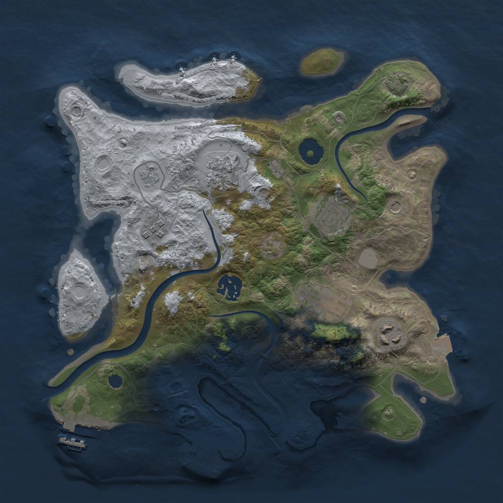 Rust Map: Procedural Map, Size: 3000, Seed: 3976, 12 Monuments