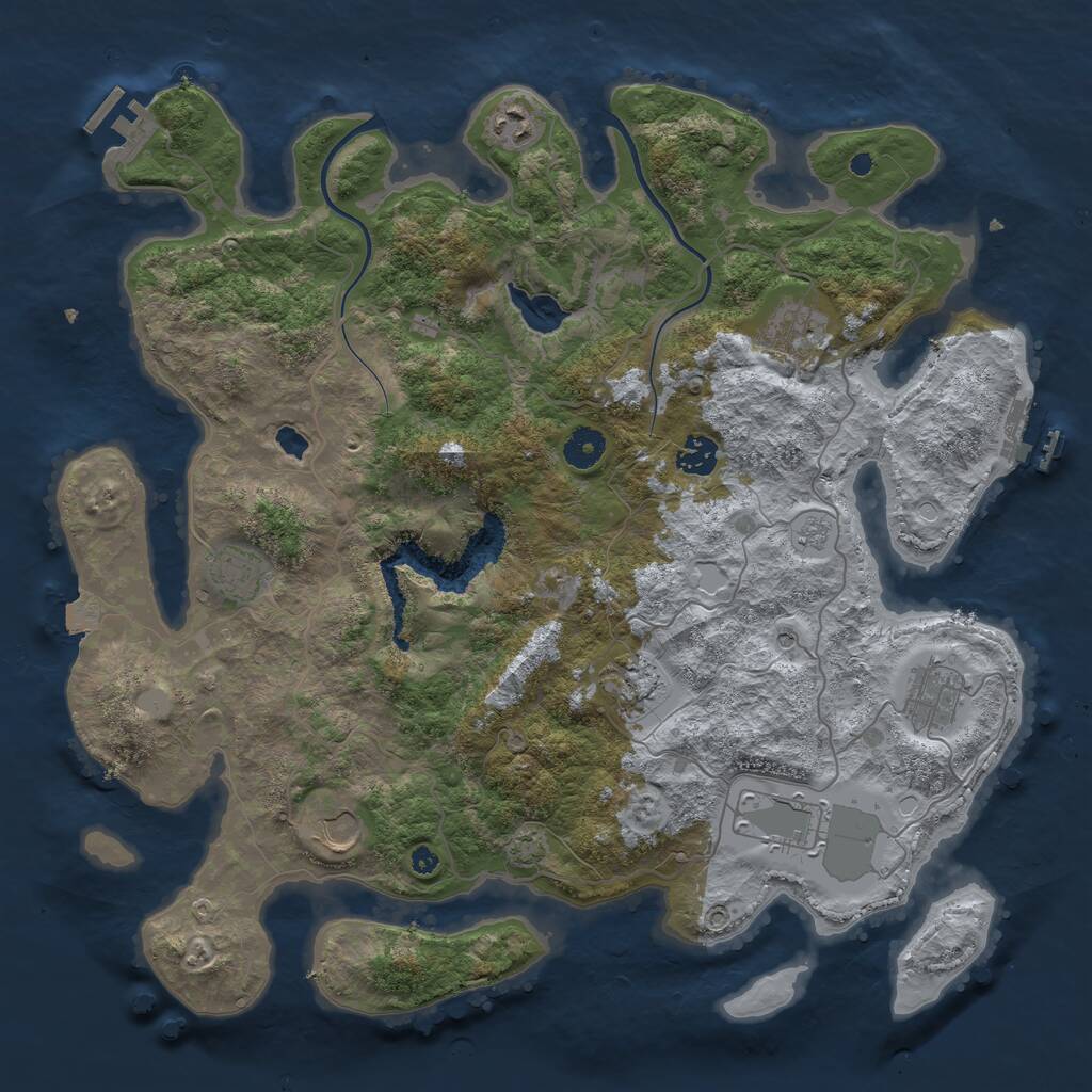 Rust Map: Procedural Map, Size: 4000, Seed: 765156946, 14 Monuments