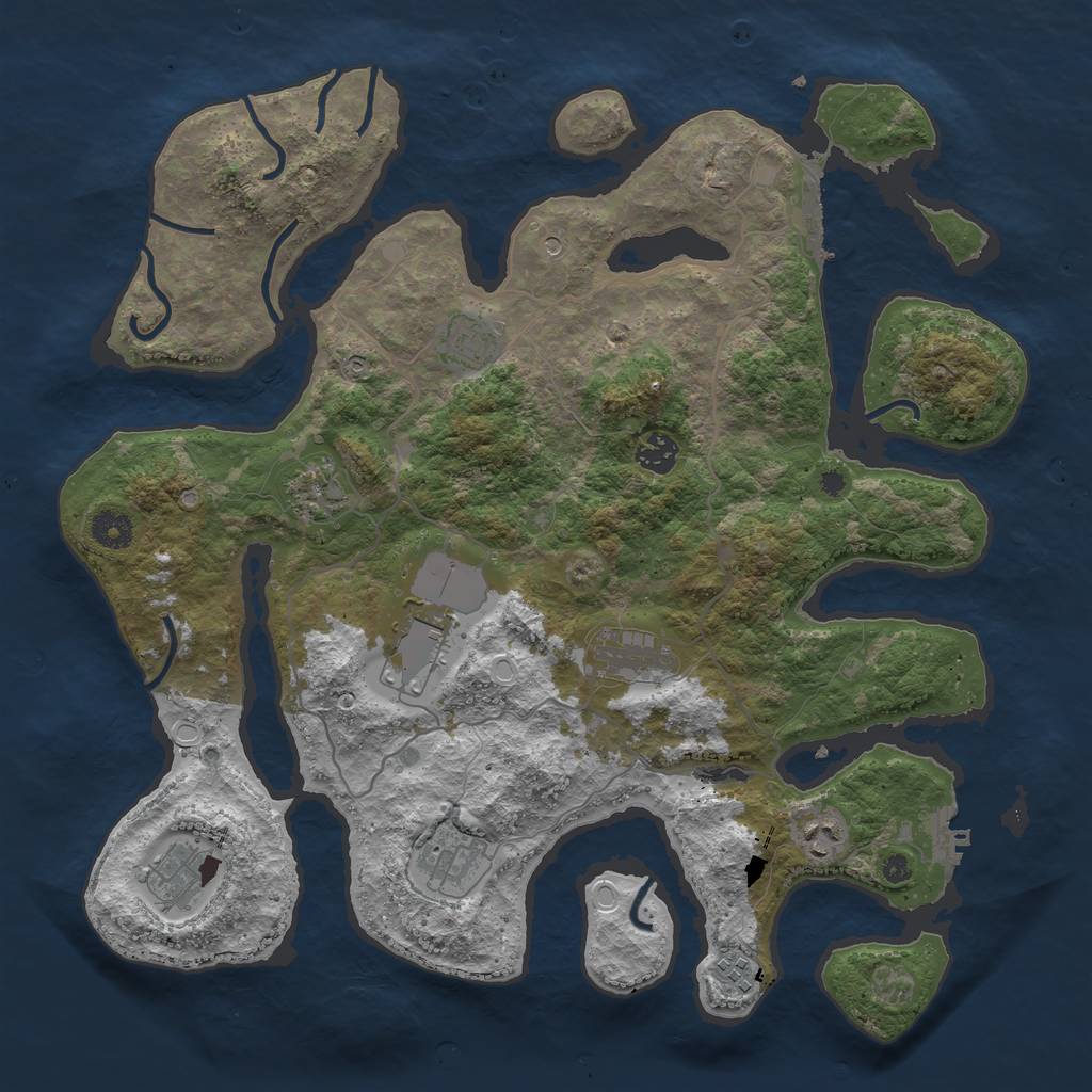 Rust Map: Procedural Map, Size: 4000, Seed: 298964, 14 Monuments